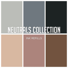 Load image into Gallery viewer, Catherine Pooler - Neutrals Ink Collection - Refills/Reinkers. The essential neutral ink colors that every crafter needs! Super deep, rich Black, Grey and Browns - the perfect shade of each. Midnight is the quintessential black and is an archival dye ink. Available at Embellish Away located Bowmanville Ontario Canada.