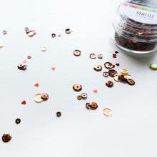 Load image into Gallery viewer, Catherine Pooler - Sequin Mix - Seattle. Home of the popular coffee café chain, Seattle, Washington is a perfect spot for sipping a hot cup of java on a chilly, rainy Pacific Northwest day. In celebration of the bean, the Seattle Sequin Mix is full of beautiful dark roasted brown and latte colored sequins with pops of metallic and hologram shine. Available at Embellish Away located in Bowmanville Ontario Canada.