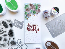 Charger l'image dans la galerie, Catherine Pooler - Slimline Die - Flurries. The Flurries Slimline Die was created to add snow to your slimline cards! Keep it simple with a white on white look or ink blend with your favorite icy blues. Available at Embellish Away located in Bowmanville Ontario Canada. Card design by Catherine Pooler.