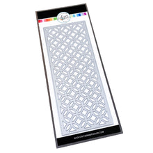 Load image into Gallery viewer, Catherine Pooler - Slimline Die - Sitting Pretty. Like a beautiful woven cane patterned porch seat, the Sitting Pretty Slimline Die will add a textural element of pretty to your next card. This slimline die is formatted to 8.5" x 3.5" base slimline card but can also be added to a traditional card as a background element or even used as a stencil. Available at Embellish Away located in Bowmanville Ontario Canada.