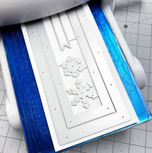 Load image into Gallery viewer, Catherine Pooler - Slimline Die - Winter Frames. Inspired by our classic Chalkboard Frames Dies we have the Winter Frames Slimline Dies. This pair of large woodgrain embossed frames are formatted for a slimline card base or layer. Available at Embellish Away located in Bowmanville Ontario Canada.