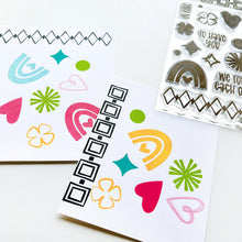 Load image into Gallery viewer, Catherine Pooler - Stamp Set - Lucky Charm. The Lucky Charm Stamp Set is full of little icons and borders for creating fun cards and backgrounds. Pair it with our Lucky Word die and Clovers & Blooms Stamp set for all your friendship card needs. Available at Embellish Away located in Bowmanville Ontario Canada.