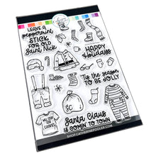Load image into Gallery viewer, Catherine Pooler - Stamp Set - Old Saint Nick. The Old Saint Nick 6x8 Stamp Set has everything but the man himself! This fun line-art set includes all of Saint Nick's gear from his suit and boots to his long johns to keep him cozy in the North Pole! Available at Embellish Away located in Bowmanville Ontario Canada.
