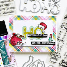 Load image into Gallery viewer, Catherine Pooler - Stamp Set - Old Saint Nick. The Old Saint Nick 6x8 Stamp Set has everything but the man himself! This fun line-art set includes all of Saint Nick's gear from his suit and boots to his long johns to keep him cozy in the North Pole! Available at Embellish Away located in Bowmanville Ontario Canada. Card example by brand ambassador.