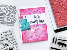 Load image into Gallery viewer, Catherine Pooler - Stamp Set - Party Like It's. Available at Embellish Away located in Bowmanville Ontario Canada. Example by Catherine Pooler Designs ambassador.