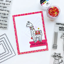 Load image into Gallery viewer, Catherine Pooler - Stamp & Die Set - Birthday Fiesta. Feliz Cumpleaños! It's a Birthday Fiesta and the llama and Jaguar are ready to party! These Peruvian friends can blow out the candles and chop down on some cake. Available at Embellish Away located in Bowmanville Ontario Canada. Example by brand ambassador.