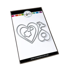 Load image into Gallery viewer, Catherine Pooler - Stamp & Die Set - Yours Truly. Send all your love with the Yours Truly Stamp & Die Set. This set of line-art heart stamps are adorned with floral and paisley patterns. Use one or layer more than one die cut heart on your card. Available at Embellish Away located in Bowmanville Ontario Canada.