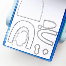 Load image into Gallery viewer, Catherine Pooler - Stamp & Dies Set - Smile Bright. Smile Bright! This 6x8 Stamp Set and coordinating dies are ready for you to piece it together to your hearts content to create a modern, boho rainbow. Available at Embellish Away located in Bowmanville Ontario Canada.