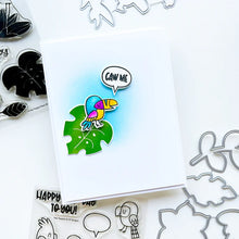 Load image into Gallery viewer, Catherine Pooler - Stamp and Die Set - Hey Tweetie. These super cute Hey Tweetie stamp and dies are great for layering fun with the birdies, speech bubbles and branch. Cut out all the options and play around for some squawking good cards. Available at Embellish Away located in Bowmanville Ontario Canada. Card design by brand ambassador.