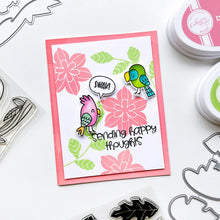 Load image into Gallery viewer, Catherine Pooler - Stamp and Die Set - Hey Tweetie. These super cute Hey Tweetie stamp and dies are great for layering fun with the birdies, speech bubbles and branch. Cut out all the options and play around for some squawking good cards. Available at Embellish Away located in Bowmanville Ontario Canada. Card design by brand ambassador.