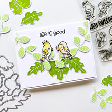Load image into Gallery viewer, Catherine Pooler - Stamp and Die Set - Hey Tweetie. These super cute Hey Tweetie stamp and dies are great for layering fun with the birdies, speech bubbles and branch. Cut out all the options and play around for some squawking good cards. Available at Embellish Away located in Bowmanville Ontario Canada. Card design by brand ambassador.