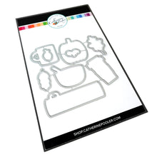 Cargar imagen en el visor de la galería, Catherine Pooler - Stamps and Dies Set - Pumpkin Season. Autumnal icons like hot beverage mugs and thermos, falling leaves, twigs, bowls and of course a layering pumpkin stamp. Use one of the nine (9) dies in the The Pumpkin Season Dies Set. Available at Embellish Away located in Bowmanville Ontario Canada.