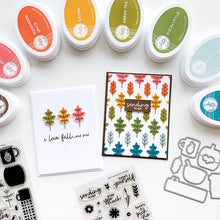 Cargar imagen en el visor de la galería, Catherine Pooler - Stamps and Dies Set - Pumpkin Season. Autumnal icons like hot beverage mugs and thermos, falling leaves, twigs, bowls and of course a layering pumpkin stamp. Use one of the nine (9) dies in the The Pumpkin Season Dies Set. Available at Embellish Away located in Bowmanville Ontario Canada. card design by brand ambassador.