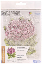 Load image into Gallery viewer, Couture Creations - Stamp and Colour - Peony. This beautiful five piece Peony Stamp and Colour Set which is part of the “Vintage Blooms” collection will make a great addition and will be perfect for cards and projects. Approx. 100 x 130mm | 3.9 x 5.1in. Available at Embellish Away located in Bowmanville Ontario Canada.