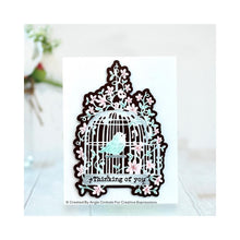 Load image into Gallery viewer, Creative Expressions - Craft Dies By Paper Panda - Magical Forest. This stunning design has been hand drawn by husband-and-wife duo Louise and Ryan Firchau expert paper cutters. These gorgeous designs are created in a distinct and exquisite style and are much sought after. This mystical creature and trees die will make a superb card front or scrapbook page. Available at Embellish Away located in Bowmanville Ontario Canada. Card example by Angie Cimbalo