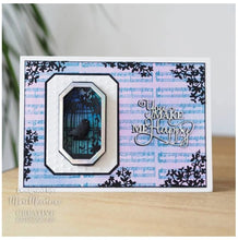 Load image into Gallery viewer, Creative Expressions - Craft Dies By Paper Panda - Magical Forest. This stunning design has been hand drawn by husband-and-wife duo Louise and Ryan Firchau expert paper cutters. These gorgeous designs are created in a distinct and exquisite style and are much sought after. This mystical creature and trees die will make a superb card front or scrapbook page. Available at Embellish Away located in Bowmanville Ontario Canada. Card example by Maria Moorhouse.