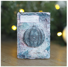 Load image into Gallery viewer, Creative Expressions - Designer Boutique Pre Cut Rubber Stamp - Bauble Pendant. A beautiful DL size stamp with a wonderful scene in one stamp making creating stunning projects simple. This pre-cut rubber stamp has great detail and will make fantastic, intricate paper craft projects, and so much more. Available at Embellish Away located in Bowmanville Ontario Canada. Mixed media card example