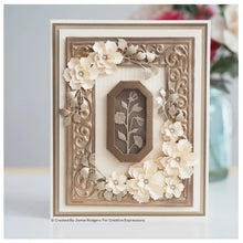 गैलरी व्यूवर में इमेज लोड करें, Creative Expressions - Jamie Rodgers Canvas Collection - Octagon. Use the Creative Expressions Jamie Rodgers Canvas Collection Octagon die set to create easy to build canvas and frame effects on your projects. They are easy to construct and incredibly versatile, simply fold on the score lines and glue to create focal points for your projects. Includes 4 dies. Size: 3.1" x 4.6". Available at embellishaway.ca in Bowmanville Ontario Canada. Card Example