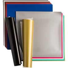 Load image into Gallery viewer, Cricut - Premium 12"X12" Vinyl - Value Pack 20/Pkg - Variety. The removable vinyl lies flat on the cutting mat to avoid tunneling or bubbling. Once you cut your design, weed it with ease and apply with awe. Even your most intricate designs effortlessly separate from the carrier sheet for a perfect application. Available at Embellish Away located in Bowmanville Ontario Canada.