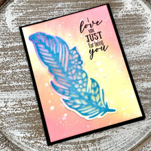 Charger l'image dans la galerie, Add a velvety texture and vibrant color to any project without the mess of traditional flock powders! Can be used on their own or with embossing folders. Each pack of 6.5x12 inch package contains four 6x12 inch transfer sheets. Choose from a variety of colours. Each sold separately. Made in USA. Available in Bowmanville Ontario Canada. Card example by brand ambassador