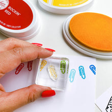 Load image into Gallery viewer, Catherine Pooler - Stamp Set - Desktop Treasures. Those of us who love everything crafty usually have lots of treasures in our stationery collections. To celebrate this love we bring you the Desktop Treasures Stamp Set and Dies. Funky scissors, a printed stapler and a favorite mug of pens that bring you joy in your creative space will do the same stamped on a card for a friend. Tell them "you are one of my favorite treasures" or send "just a not to say thanks". This set is versatile and fun for all occasion