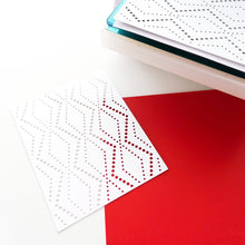 Load image into Gallery viewer, Catherine Pooler - Cover Plate Die - Dotted Zig Zag. A fun and festive pattern. This design element will be perfect in white on white as the background of your card or layer it over a color blended piece to add hints of color. Available at Embellish Away located in Bowmanville Ontario Canada.