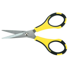 गैलरी व्यूवर में इमेज लोड करें, EK Success - Cutter Bee Scissors 5" Original. These pointed tipped scissors feature a comfort grip handle for left handed and right handed use and are great for cutting neat and perfect details in foam, paper, vellum, photos and more. This package contains one pair of 5 inch scissors with a snap-on plastic tip protector. Imported. Available in Bowmanville Ontario Canada.