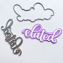 將圖片載入圖庫檢視器 Catherine Pooler - Word Die - Elated. When you can't contain your excitement, tell them you are elated with the Elated Word Die! This pretty scripted word die has a frame layer that you can add for an extra pop. Available at Embellish Away located in Bowmanville Ontario Canada.