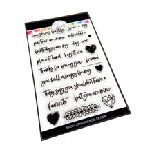 Load image into Gallery viewer, Catherine Pooler - Sentiments Stamp Set - Favorite Day Ever. They say you shouldn't have a favorite, but this stamp set might become one of yours! The Favorite Day Ever Sentiments Stamp Set contains mix and match sentiment stamps for creating the perfect greeting for all your favorite people. Tell them "you will always be my favorite" or "you're my favorite partner in crime". This set was designed to coordinate with our Favorite on a Line Die. Available at Embellish Away located in Bowmanville Ontario Canad