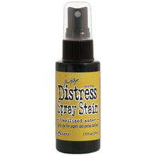 Load image into Gallery viewer, Tim Holtz - Distress Spray - Stain. Spray directly on porous surfaces a quick, easy ink coverage. Mist with water to blend color and get mottled effects. This package contains one 1.9oz. Comes in a variety of colors. Available at Embellish Away located in Bowmanville Ontario Canada. Fossilized Amber