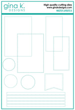 Load image into Gallery viewer, Gina K. Designs - Die Set - Master Layouts 8. The Master Layouts 8 die set is sized perfectly for 5" x 7" cards! Gina K Designs wafer thin metal-etched dies are the highest quality available for your paper crafting projects. Available at Embellish Away located in Bowmanville Ontario Canada.