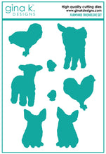 Cargar imagen en el visor de la galería, Gina K. Designs - Dies - Farmyard Friends. Our dies are compatible with most die cutting machines. Follow the manufacturer's instructions for your specific machine for cutting wafer thin dies. Available at Embellish Away located in Bowmanville Ontario Canada.