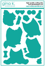 Load image into Gallery viewer, Gina K. Designs - Dies - Forest Friend Additions. Our dies are compatible with most die cutting machines. Follow the manufacturer's instructions for your specific machine for cutting wafer thin dies. The Forest Friend Additions Die set coordinates with the Forest Friend Additions Stamp Set. Each sold separately. Made in USA. Available at Embellish Away located in Bowmanville Ontario Canada.