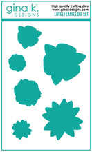 Cargar imagen en el visor de la galería, Gina K. Designs - Dies - Lovely Ladies. Our dies are compatible with most die cutting machines. Follow the manufacturer's instructions for your specific machine for cutting wafer thin dies. The Lovely Ladies Die set coordinates with the Lovely Ladies Stamp Set. Each sold separately. Made in USA. Available at Embellish Away located in Bowmanville Ontario Canada.