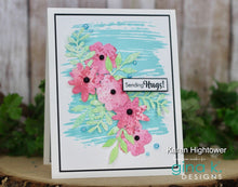 Load image into Gallery viewer, Gina K. Designs - Dies - Spring Flowers. Our dies are compatible with most die-cutting machines. Follow the manufacturer's instructions for your specific machine for cutting wafer-thin dies. Available at Embellish Away located in Bowmanville Ontario Canada. Card example by brand ambassador.