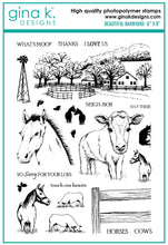 Load image into Gallery viewer, Gina K. Designs - Stamp & Die Set - Beautiful Barnyard. Melanie Muenchinger continues her nature series and follows up Farmyard Friends with the coordinating Beautiful Barnyard set. Available at Embellish Away located in Bowmanville Ontario Canada.