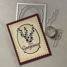 Charger l'image dans la galerie, Gina K. Designs - Stamp & Die Set - Positive Greetings. Positive Greetings is a stamp set by Debrah Warner. Use the die cuts to easily cut out your script to create layers and dimensions. Made in the USA. Made in the USA. Available at Embellish Away located in Bowmanville Ontario Canada. Card design by brand ambassador.