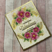 Charger l'image dans la galerie, Gina K. Designs - Stamp & Die Set - Positive Greetings. Positive Greetings is a stamp set by Debrah Warner. Use the die cuts to easily cut out your script to create layers and dimensions. Made in the USA. Made in the USA. Available at Embellish Away located in Bowmanville Ontario Canada. Card design by brand ambassador.