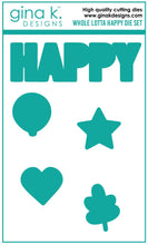 गैलरी व्यूवर में इमेज लोड करें, Gina K. Designs - Stamp & Die Set - Whole Lotta Happy. Whole Lotta Happy is a stamp & Die set by Beth Silaika. Use the Die set to build up and create dimension plus easy to cut out even to use as silhouettes. Made in the USA. Available at Embellish Away located in Bowmanville Ontario Canada.