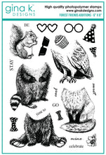 Load image into Gallery viewer, Gina K. Designs - Dies - Forest Friend Additions. Our dies are compatible with most die cutting machines. Follow the manufacturer's instructions for your specific machine for cutting wafer thin dies. The Forest Friend Additions Die set coordinates with the Forest Friend Additions Stamp Set. Each sold separately. Made in USA. Available at Embellish Away located in Bowmanville Ontario Canada. Coordinating Stamp sold separately.