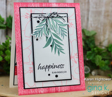 Cargar imagen en el visor de la galería, Gina K. Designs - Stamps - Happy Life. Happy Life is a stamp set by Lisa Hetrick. This set is made of premium clear photopolymer and measures 6" X 8". Made in the USA. Available at Embellish Away located in Bowmanville Ontario Canada. card design by brand ambassador.