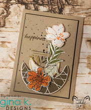 Cargar imagen en el visor de la galería, Gina K. Designs - Stamps - Happy Life. Happy Life is a stamp set by Lisa Hetrick. This set is made of premium clear photopolymer and measures 6" X 8". Made in the USA. Available at Embellish Away located in Bowmanville Ontario Canada. card design by brand ambassador.