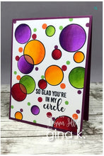 Cargar imagen en el visor de la galería, Gina K. Designs - Stamps - Mandala Maker. The Mandala Maker is a beautiful clear stamp set by Rina Krupsky. It is designed to work with the Wreath Builder Templates. (sold separately) Available at Embellish Away located in Bowmanville Ontario Canada. Card example by brand ambassador.