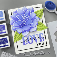 Charger l'image dans la galerie, Gina K. Designs - Stencil - Layered Peony. Gina K. Designs Art Screens can be used with ink, sprays, pastes, and gels to create beautiful backgrounds and images. Layer stencils together for more options. Available at Embellish Away located in Bowmanville Ontario Canada. Card example by brand ambassador.