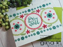 Load image into Gallery viewer, Gina K. designs - Stamps - Holiday Wreath Builder. The Holiday Wreath Builder Stamp set works with the Wreath Builder Templates. (sold separately Available at Embellish Away located in Bowmanville Ontario Canada. Card example by brand ambassador.
