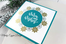 Load image into Gallery viewer, Gina K. designs - Stamps - Holiday Wreath Builder. The Holiday Wreath Builder Stamp set works with the Wreath Builder Templates. (sold separately Available at Embellish Away located in Bowmanville Ontario Canada. Card example by brand ambassador.
