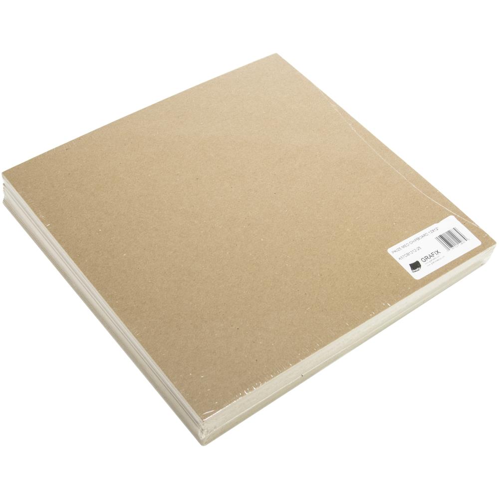 Grafix Medium Weight Chipboard Sheets 12x12 25/PKG - Black