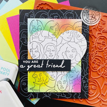 Load image into Gallery viewer, Hero Arts - Background Cling Stamp - United People Bold Prints. Available at Embellish Away located in Bowmanville Ontario Canada. Card Example