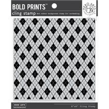 Load image into Gallery viewer, Hero Arts - Cling Stamp 6"X6" - Argyle Pattern Bold Prints. Are you ready for sweater weather? This Bold Print may look like it is only for holidays, but stamp this in a bright Ombre ink and this will be your new favorite year-round stamp. It is a classic pattern with endless uses. Also one of our favorites for mixed media projects. Available at Embellish Away located in Bowmanville Ontario Canada.