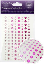 Load image into Gallery viewer, This stunning selection of brand new gemstones from Hunkydory Crafts is the perfect essential addition to your craft stash! The brand new packs include 3 different sizes – 3mm, 5mm and 7mm and include a range of colours. Available at Embellish Away located in Bowmanville Ontario Canada. Pretty Pinks.